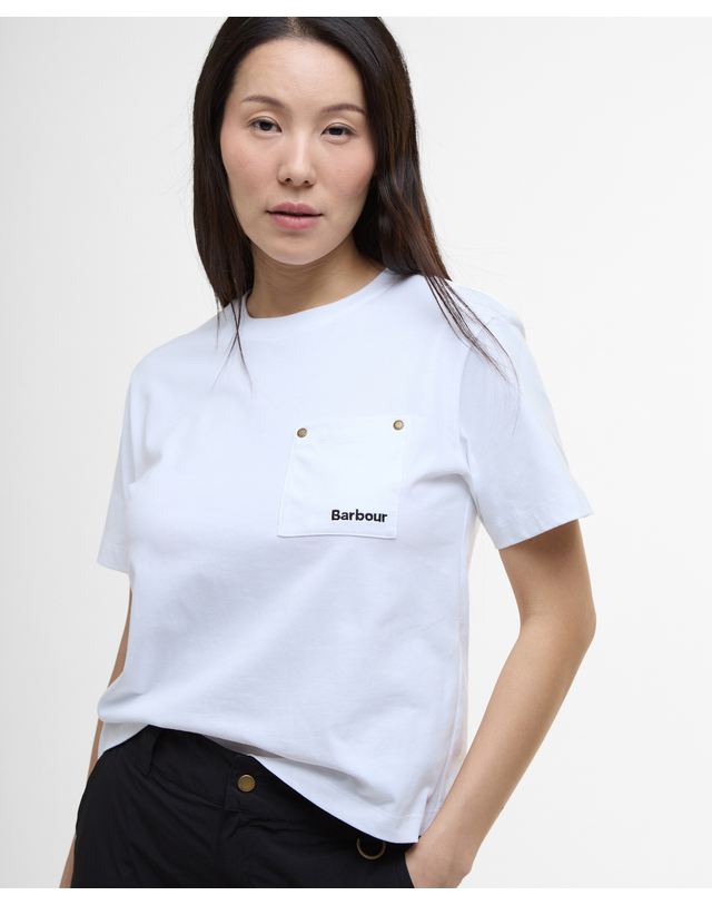 바버 [정채연착용] 여성 화이트 Farne 티셔츠 흰색 상세