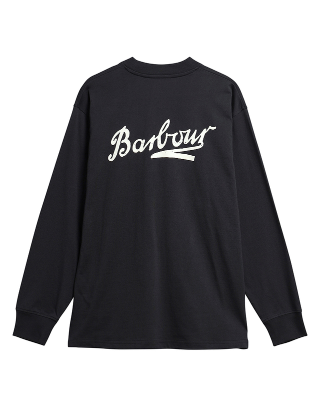 바버 남성 블랙 Bowery OS 그래픽 긴팔 티셔츠 상세