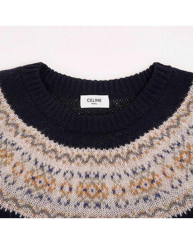 셀린느 [셀린느] FW25 여성 트리옹프 페어아일 니트 RX09O0ZQ5 07MR 착용컷