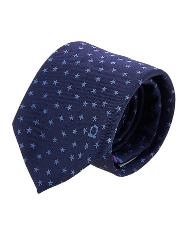 [페라가모] 남성 스타 패턴 실크 타이 35 0917 F NAVY 0762317