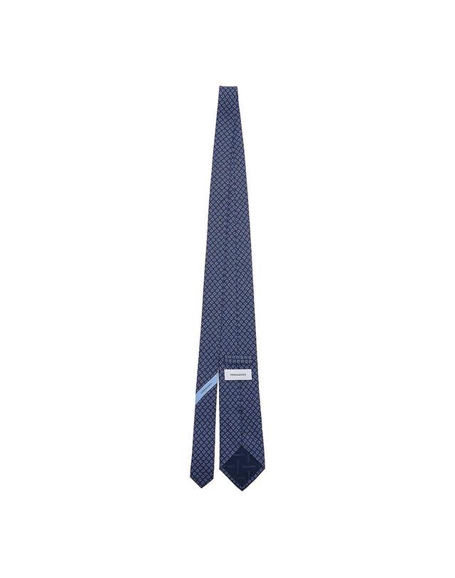 살바토레 페라가모 [페라가모] SS26 남성 테트리스 프린트 타이 35 0950 F NAVY 0768562 착용컷