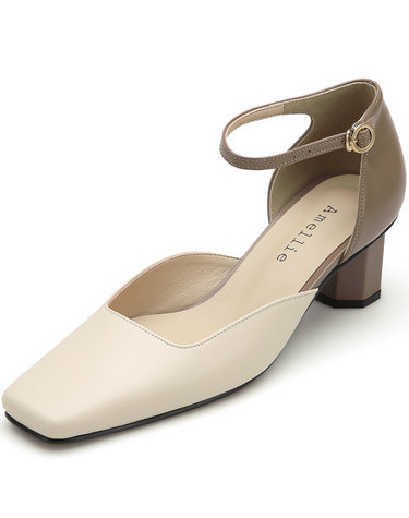 아멜리에 Patrizia 여성 소가죽 스퀘어 토 컬러콤비 펌프스 AM201069