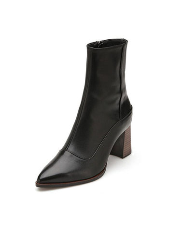 아멜리에 Melissa 여성 소가죽 베이직라인 미들힐 앵클부츠 AM221544