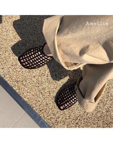아멜리에 메쉬 네트 플랫 젤리슈즈 AM258007 (1cm)