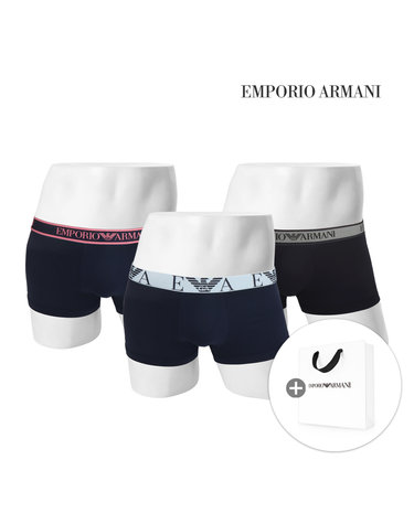 엠포리오 아르마니 남성 드로즈 3장 쇼핑백 세트 남자 팬티 속옷 코튼 면 EM000259