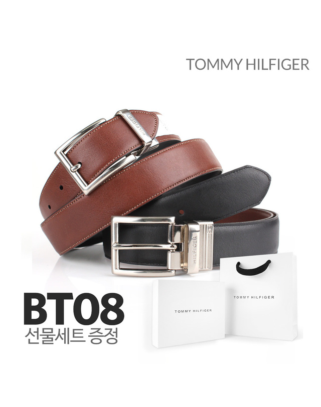 타미 힐피거 타미힐피거 남성벨트 가죽 양면 벨트 BT08 (선물포장세트) 착용컷