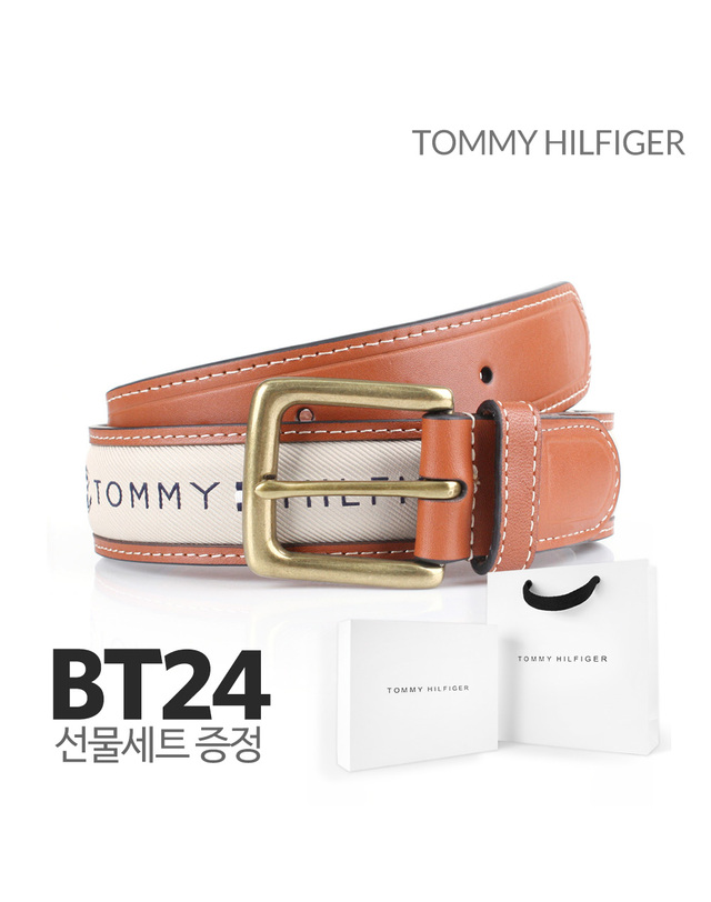타미 힐피거 타미힐피거 남성벨트 가죽 단면벨트 BT24 (선물포장세트) 착용컷