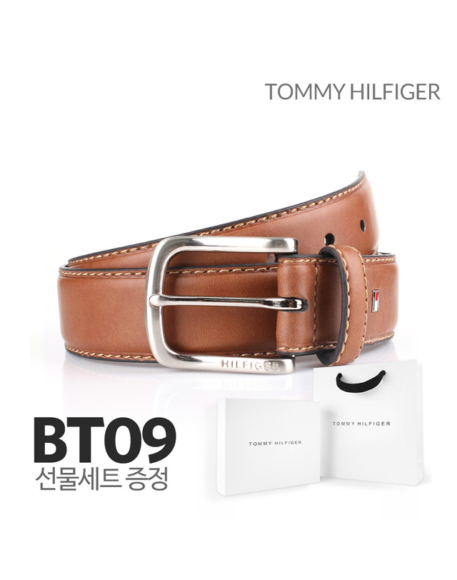 타미 힐피거 타미힐피거 남성벨트 가죽 단면 벨트 BT09 (선물포장세트) 착용컷