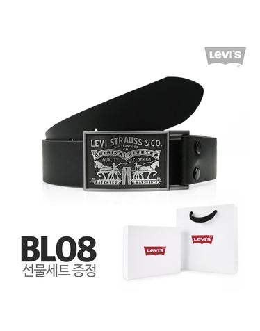 리바이스 남성 벨트 캐주얼 정장 가죽벨트 BL08 (선물포장세트)