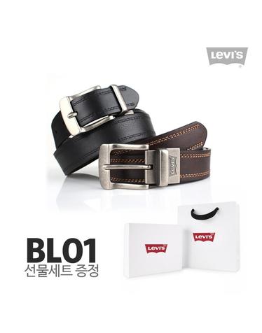 리바이스 남성벨트 가죽 양면 벨트 02KB BL01 (선물포장세트)