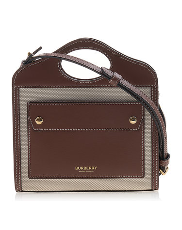 [버버리] 여성 투톤 캔버스 레더 미니 포켓 백 8052898 LS MICRO POCKET BAG A1395