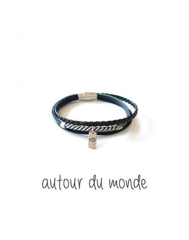 twist string men bracelet (black)