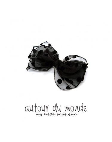 dot ribbon hairpin (black)