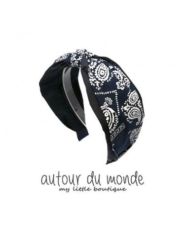 paisley knot hairband (navy)