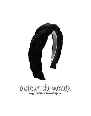 braid velvet hairband (black)