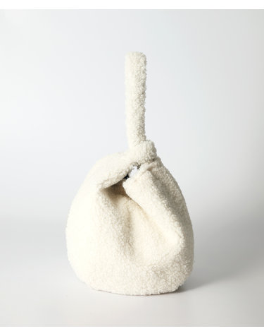 Wool dumpling wrist bag - Ivory
