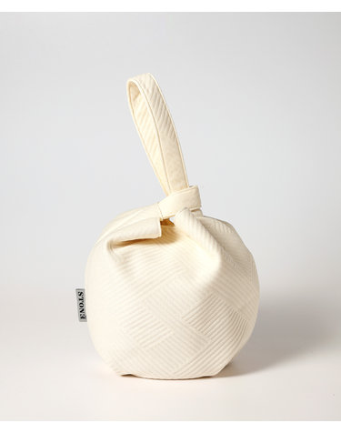 Embossing Dumpling wrist bag - Stripe Ivory
