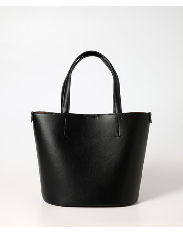 Vegan leather Handle Bucket bag - Black