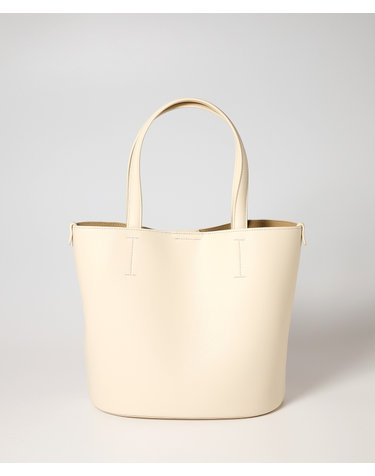 Vegan leather Handle Bucket bag - Ivory
