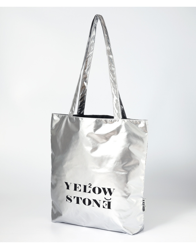 옐로우스톤 Silver Lettering eco bag 착용컷