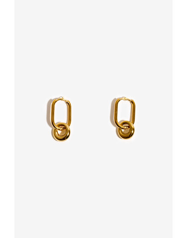 골드톤 미니원터치 더블링 귀걸이 Goldtone mini doublering earring