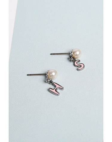 [모드곤] 미니 이니셜 진주 귀걸이 MIni Initial Pearl Earrings