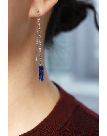 [모드곤] 라피스라즐리 롱 귀걸이 Lapis Lazuli Long Earring