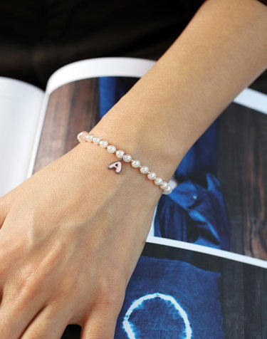 모드곤 미니 이니셜 진주 팔찌 MIni Initial Pearl Bracelet