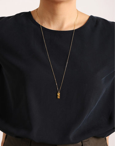 [모드곤] 로우 골드바 롱 목걸이 Raw Goldbar Long Necklace