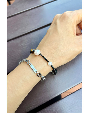 [모드곤] 오닉스 담수진주 팔찌 Onyx Pearl Bracelet