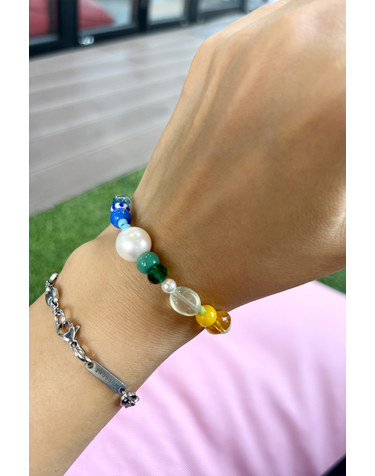[모드곤] 키치 레인보우 비즈 팔찌 Kitsch Rainbow Bracelet