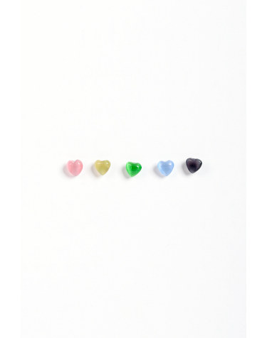 [모드곤] 0.8mm 귀걸이 침 두께 얇은 케츠아이 하트 피어싱  Gem stone heart piercing