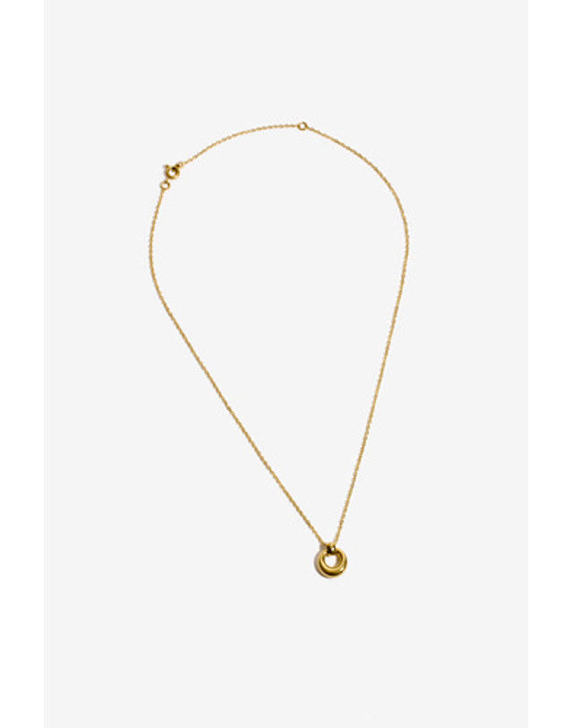 모드곤 [모드곤]미니 골드톤 도넛 목걸이 Mini Goldtone Donut Necklace 착용컷