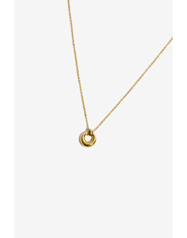 모드곤 [모드곤]미니 골드톤 도넛 목걸이 Mini Goldtone Donut Necklace 착용컷