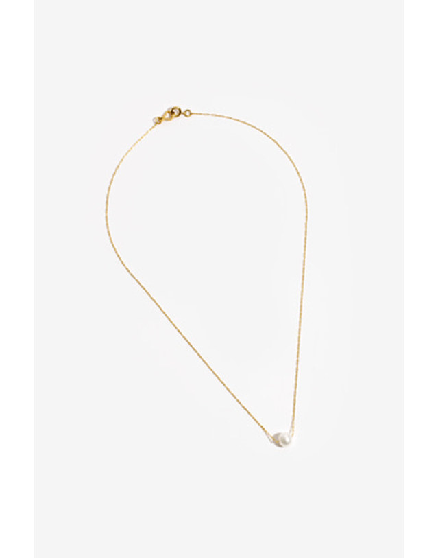 모드곤 [모드곤]골드톤 6mm담수진주 심플목걸이Goldtone 6mm Freshwater Pearl Simple Necklace 착용컷