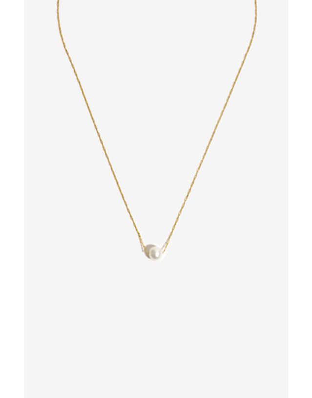 모드곤 [모드곤]골드톤 6mm담수진주 심플목걸이Goldtone 6mm Freshwater Pearl Simple Necklace 착용컷