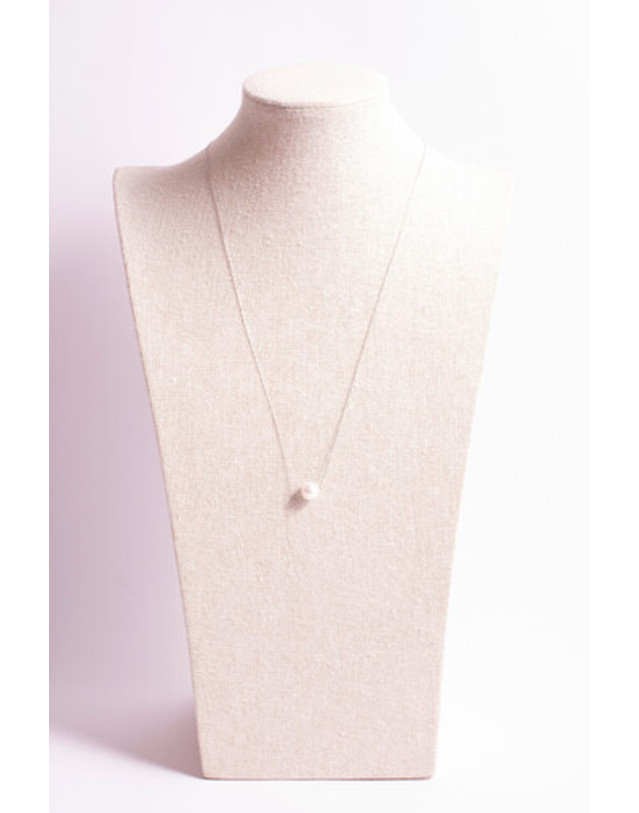 모드곤 [모드곤]10mm 담수 진주 심플 롱 목걸이 Fresh 10mm Water Pearl simple long necklace 착용컷