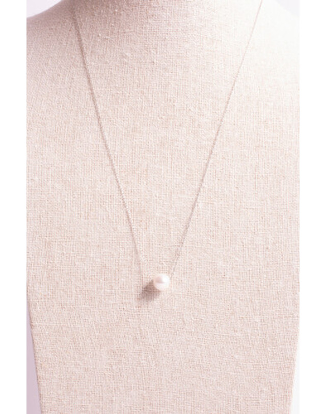 모드곤 [모드곤]10mm 담수 진주 심플 롱 목걸이 Fresh 10mm Water Pearl simple long necklace 착용컷