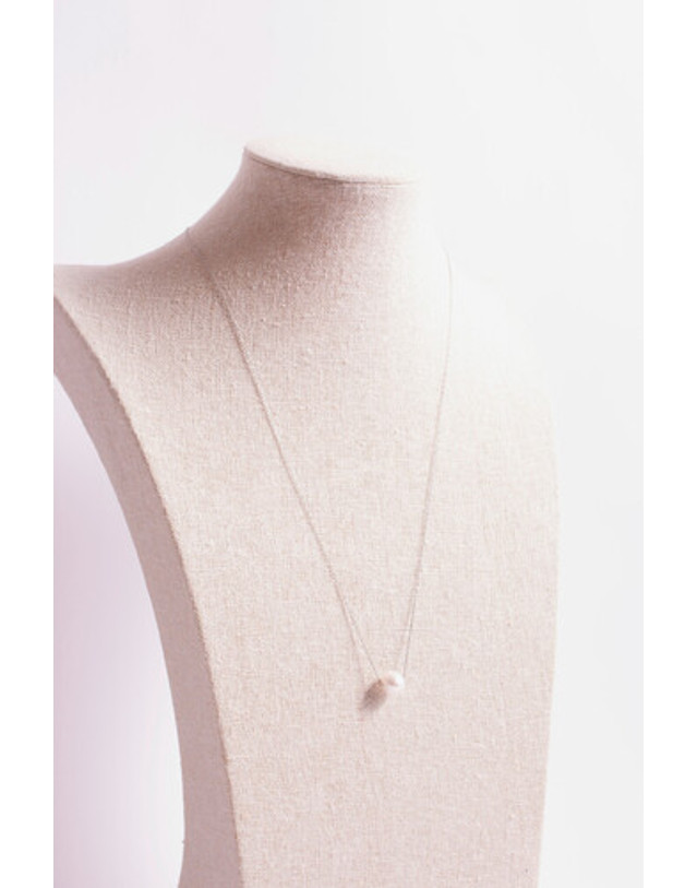 모드곤 [모드곤]10mm 담수 진주 심플 롱 목걸이 Fresh 10mm Water Pearl simple long necklace 착용컷