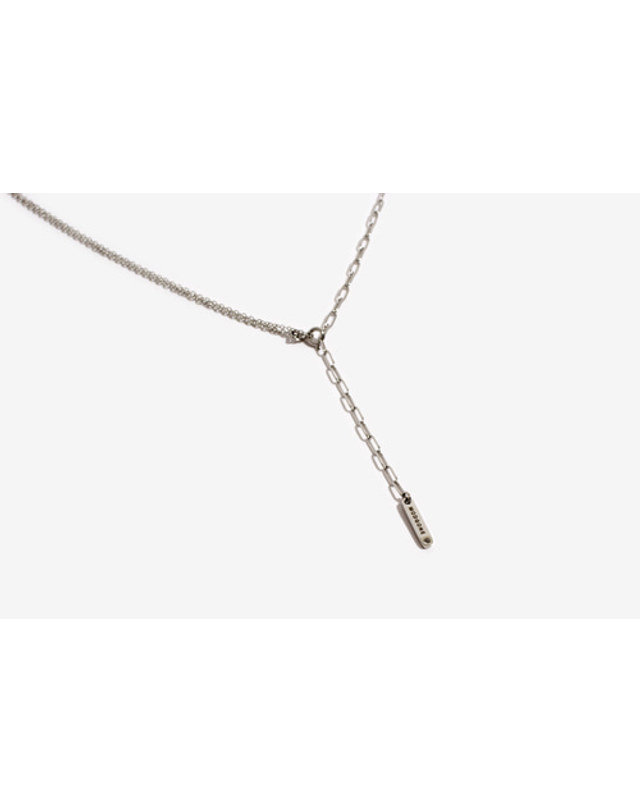 모드곤 [모드곤]실버톤 더블체인 목걸이 Silvertone Double Chain Necklace 착용컷