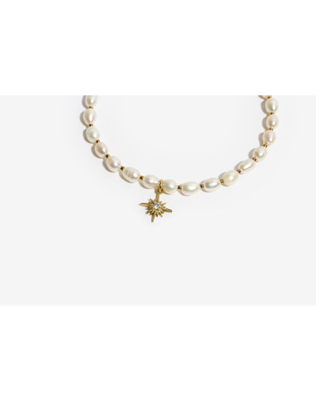 모드곤 [모드곤]별장식 담수진주 팔찌 발찌 Star Pendant pearl Bracelet Anklet 착용컷