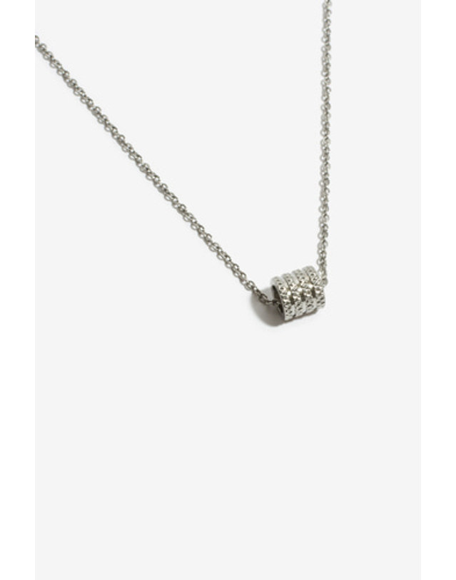 모드곤 [모드곤] 실버톤 파이프 목걸이 Silvertone Pipe Necklace 착용컷