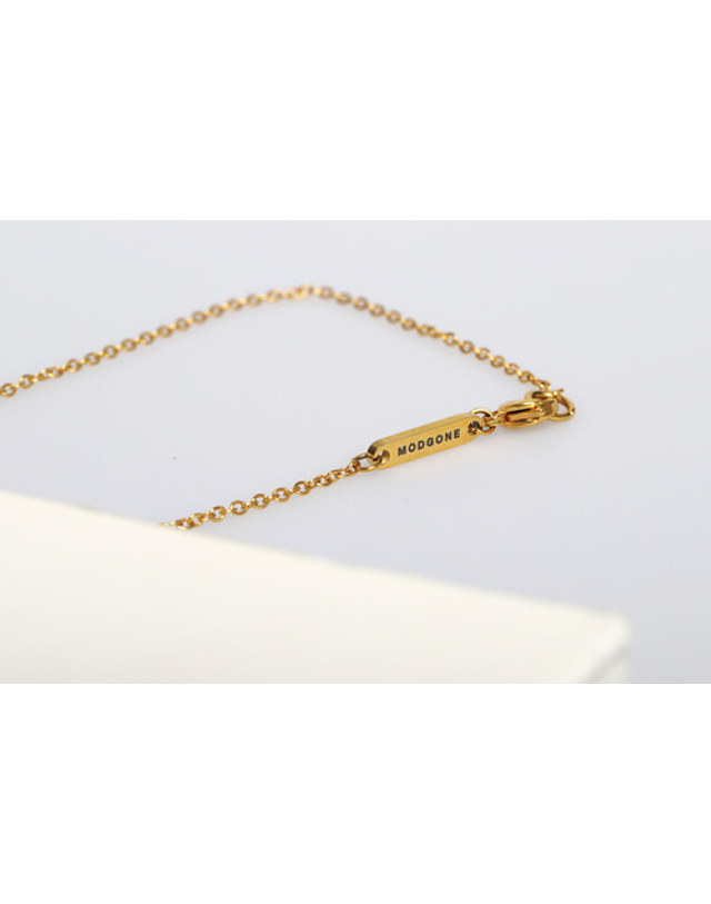 모드곤 [모드곤] 골드톤 파이프 목걸이 Gold-tone Pipe Necklace 착용컷