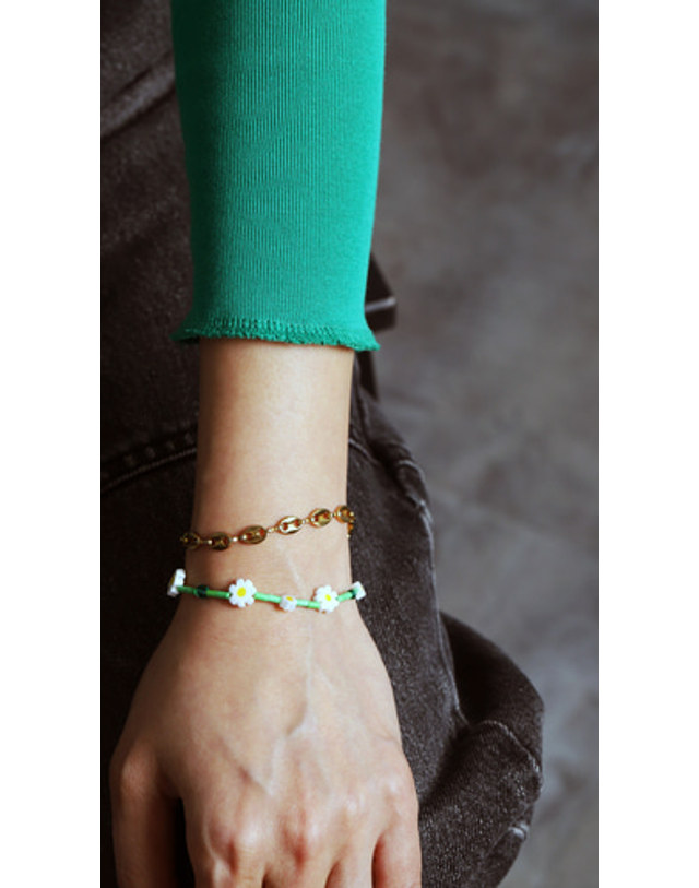 모드곤 [모드곤] 데이지 꽃팔찌 발찌 Daisy Bracelet Anklet 착용컷