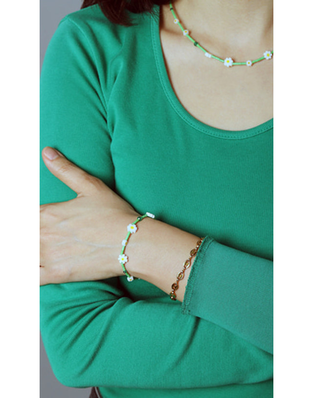 모드곤 [모드곤] 데이지 꽃팔찌 발찌 Daisy Bracelet Anklet 착용컷