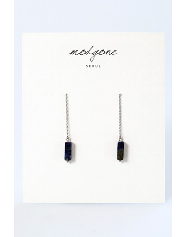 모드곤 [모드곤] 라피스라즐리 롱 귀걸이 Lapis Lazuli Long Earring 착용컷