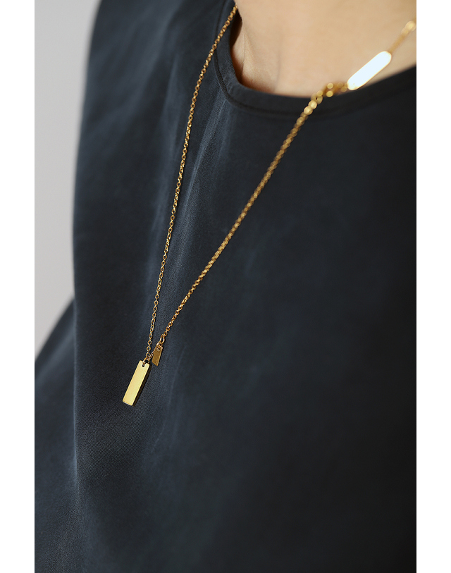 모드곤 [모드곤] 골드바 롱 목걸이 Goldbar Long Necklace 착용컷