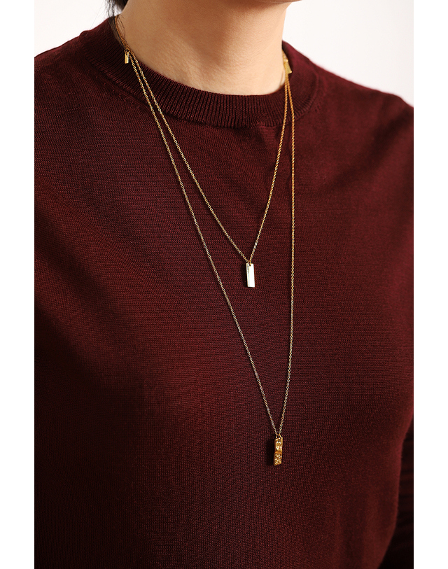 모드곤 [모드곤] 골드바 롱 목걸이 Goldbar Long Necklace 착용컷