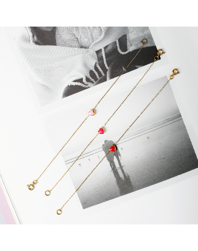 모드곤 [모드곤] 초미니 칼라 하트 팔찌 Super MIni Colored LOVE Bracelet 착용컷