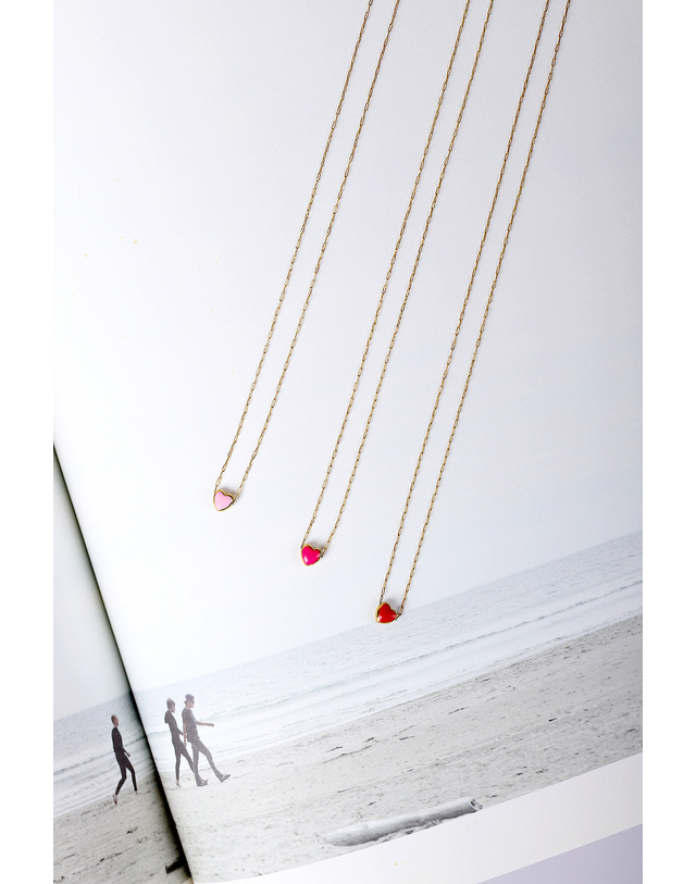 모드곤 [모드곤]초미니 칼라 하트목걸이 Super MIni Colored LOVE Necklace 착용컷